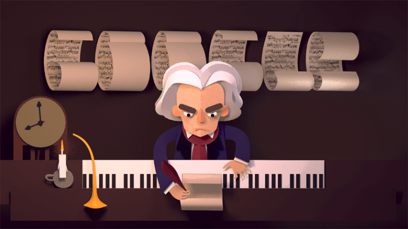Doodle Ludwig Van Beethoven's 245th Year
